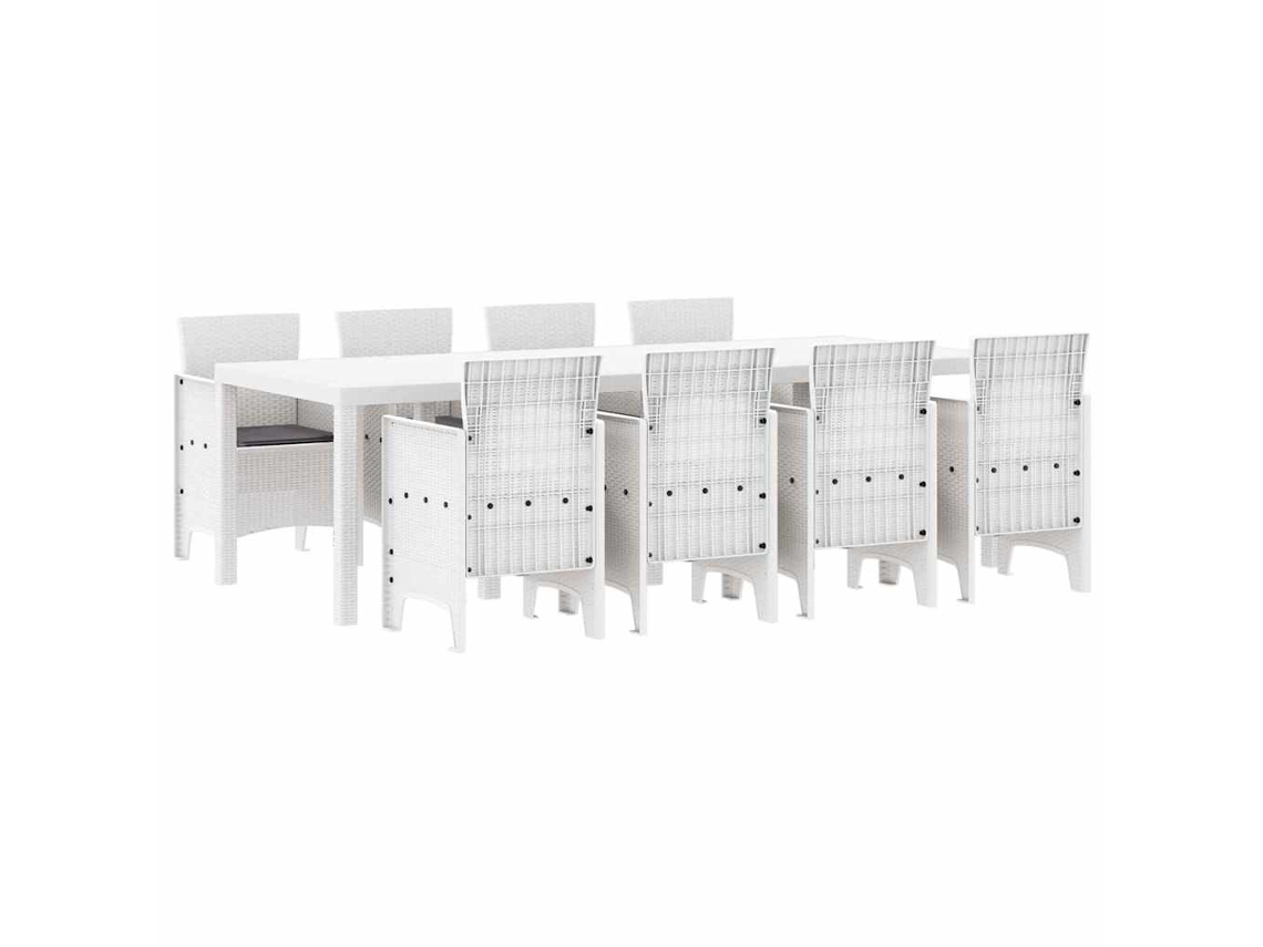 Conjunto 9 Conjunto De Jantar Para Jardim Vidaxl Cinzento-claro Polipropileno (250 X 100 X 73 Cm)