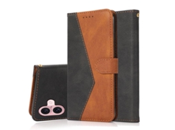 Capa Para Iphone 17 Em Couro Com Costura Bicolor.