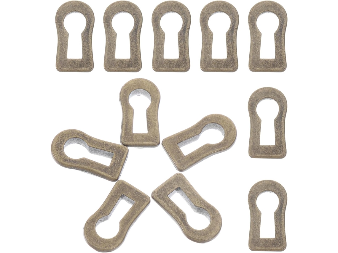 Vosarea Conjunto De 12-tampas Ovais Metálicas Para Fechaduras Armários, 22x12x7mm, Em Liga De Zinco