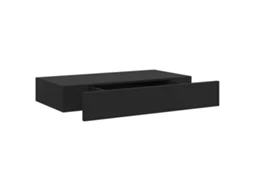 Wall Mounted Shelf, Wall Mounted Shelves Vidaxl Preto Mdf (48 X 25 X 8 Cm)