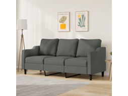 Vidaxl Sofá De 3 Lugares 180 Cm Tecido Cinza-escuro