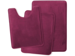 Tapetes de Banho Antiderrapantes Absorventes de Secagem Rápida para Decoração de Banheiro Vinho Tinto EVELTEK 50x80cm40x50cmxShape
