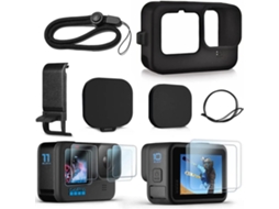 Protetor De Tela Vidro 3d Touch Alta Qualidade Para Gopro Hero12/11/10/9, Preto, Capa Silicone Com Design Moderno, Kit Acessórios-aquaforge