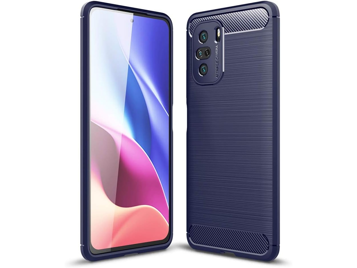 Capa Fibra Armadura Amortecedor para Xiaomi Poco F3/11I 5G HONGWE. Anti-Choque Azul
