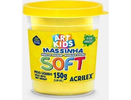 Plasticina ACRILEX Soft Amarelo Limão 150 g (Idade Mínima: 3 anos)
