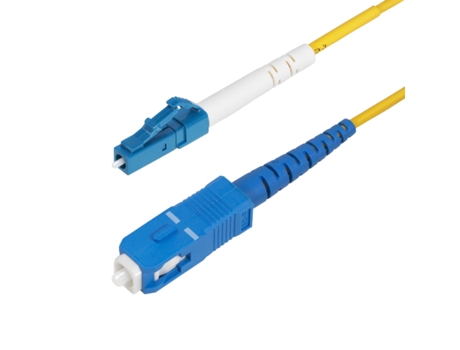 Cabo de fibra ótica simplex Lc para Sc Upc Os2 Monomodo 15M 9/125?m 40G/100G Cabo resistente à curvatura de baixa perda de inserção STARTECHCOM
