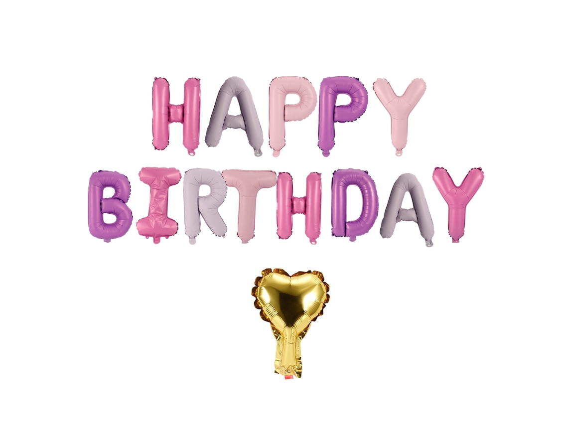 Laxiscreed Balões De Festa De Aniversário 16" Com Letras E Corações Dourados, Pack De 10