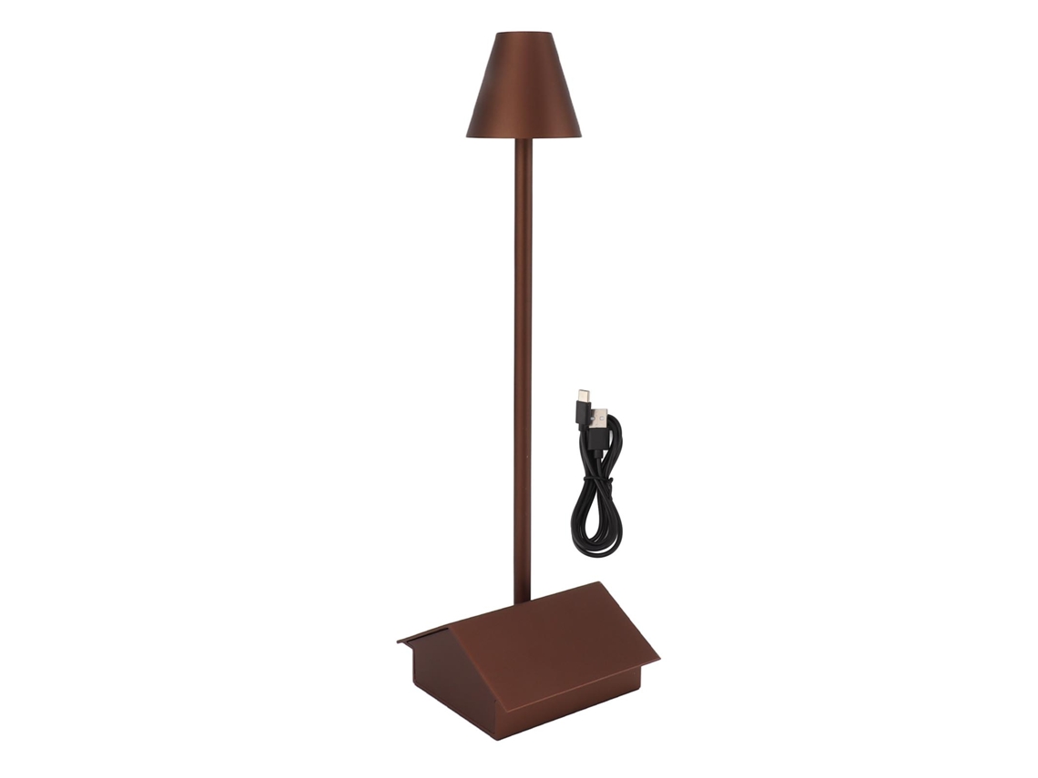 2026 lâmpada de Mesa Sem Fio Portátil com Bateria 5200mah Led Regulável Controle Táctil Ip54 Marrom