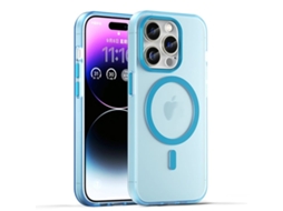 Capa Híbrida Translúcida Para Iphone 14 Pro - Tpu E Pc Com Magsafe | Fosca - Azul