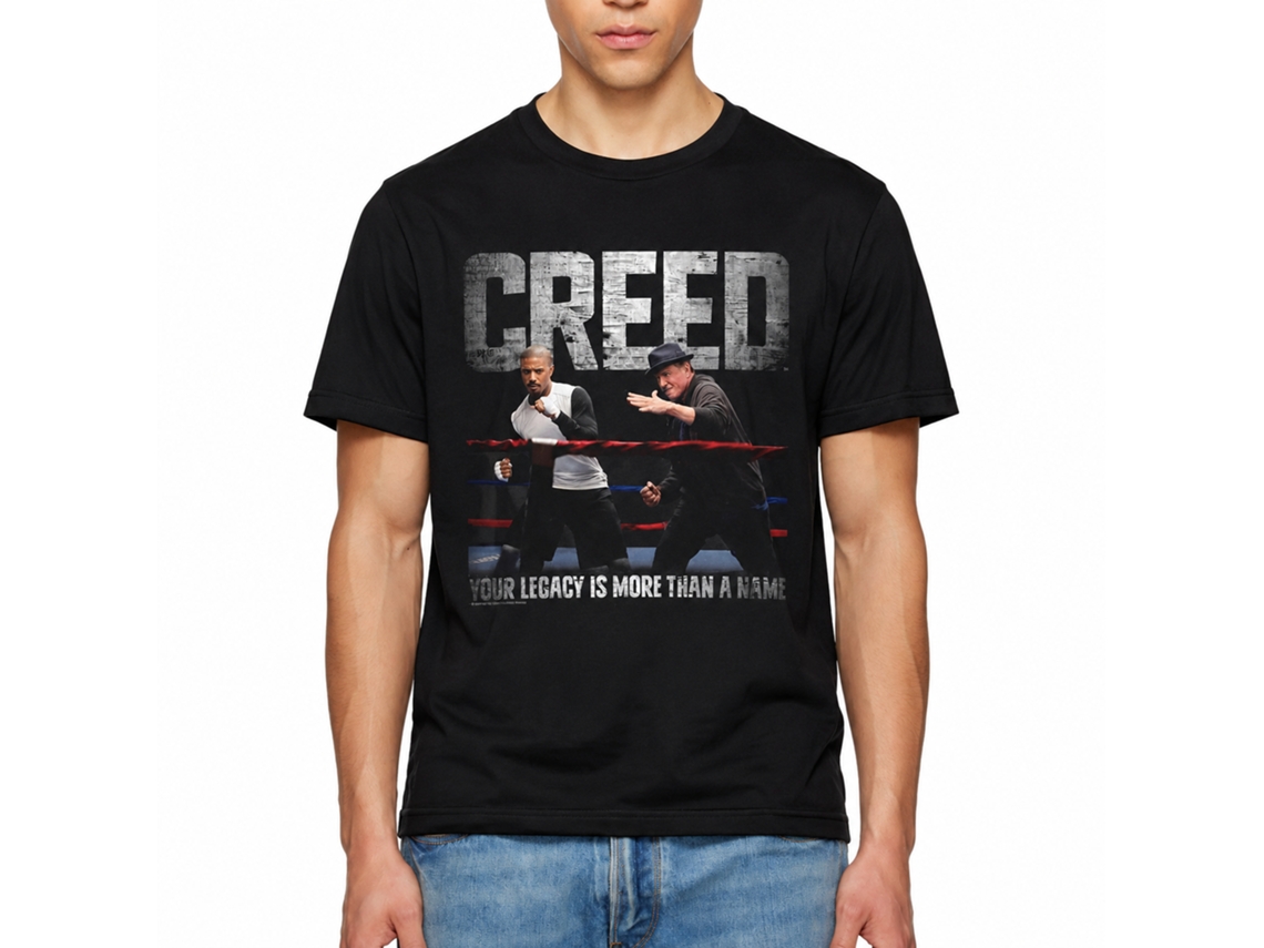 Rockinstone Rocky Movie Embrace The Legacy Color Black Adult T-shirt Size:l