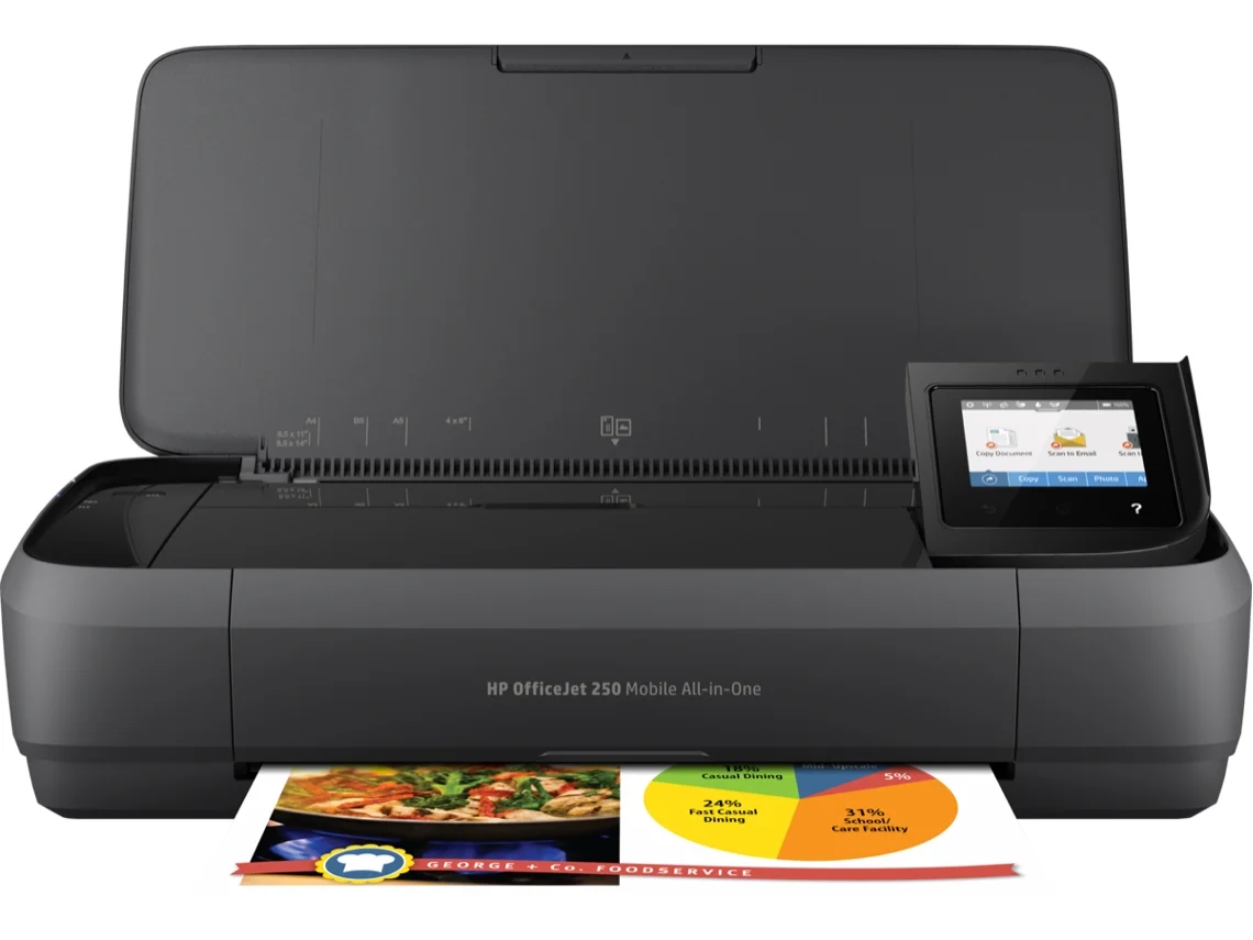 Impressora HP OfficeJet 250 Mobile (Multifunções - Jato de Tinta - Wi-Fi)