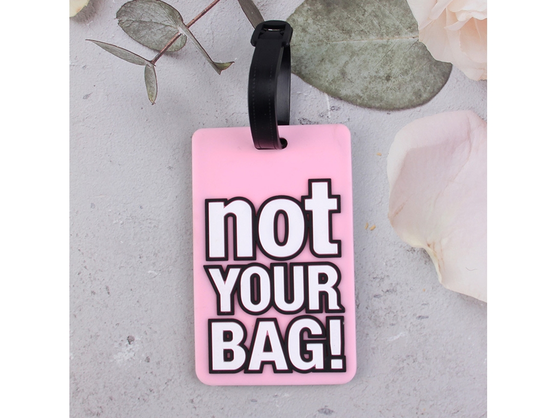 2 Etiquetas de Bagagem BRILVIBERA em Silicone, 6x10,5cm, Rosa