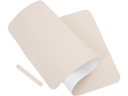 Mousepad Grande Amosfun em Couro Sintético Bege, Resistente a Arranhões, com Superfície Lisa, Ideal para Gamer