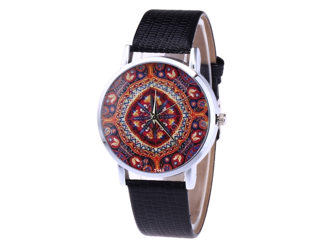 Relógio feminino Zhoulianfa, analógico, de quartzo, com pulseira de PU, preto, ideal para presentear.