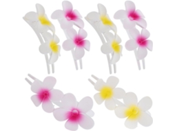 Conjunto De 6 Presilhas De Cabelo Havaianas Coloridas Com Flores - Acessórios Para Mulheres