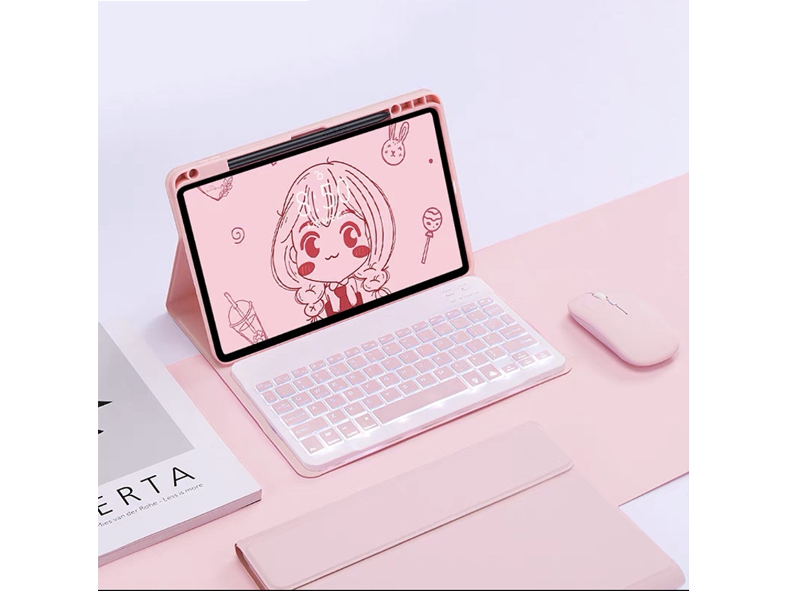 Capa Teclado Para Xiaomi Pad 6/6pro 11 Polegadas, Com Teclado E Mouse Retroiluminado (rosa) Cuich (2023)