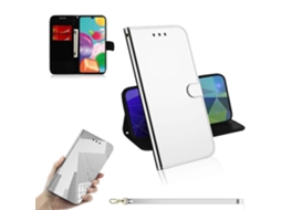 Capa De Couro Com Superfície Espelhada, Abertura Horizontal, Suporte, Compartimentos Para Cartões, Carteira E Cordão Para Galaxy A41.