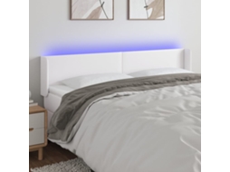 Cabecero de piel sintética con LED 183x16x78/88cm Blanco