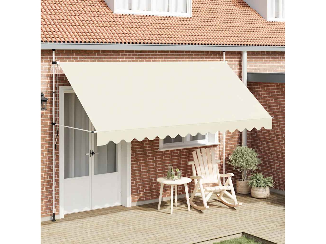 Vidaxl Toldo Retrátil Manual 400 Cm Creme