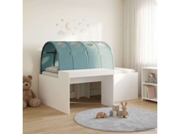 Vidaxl Cama Com Túnel 4 Unid. Branco E Azul-claro Derivados De Madeira