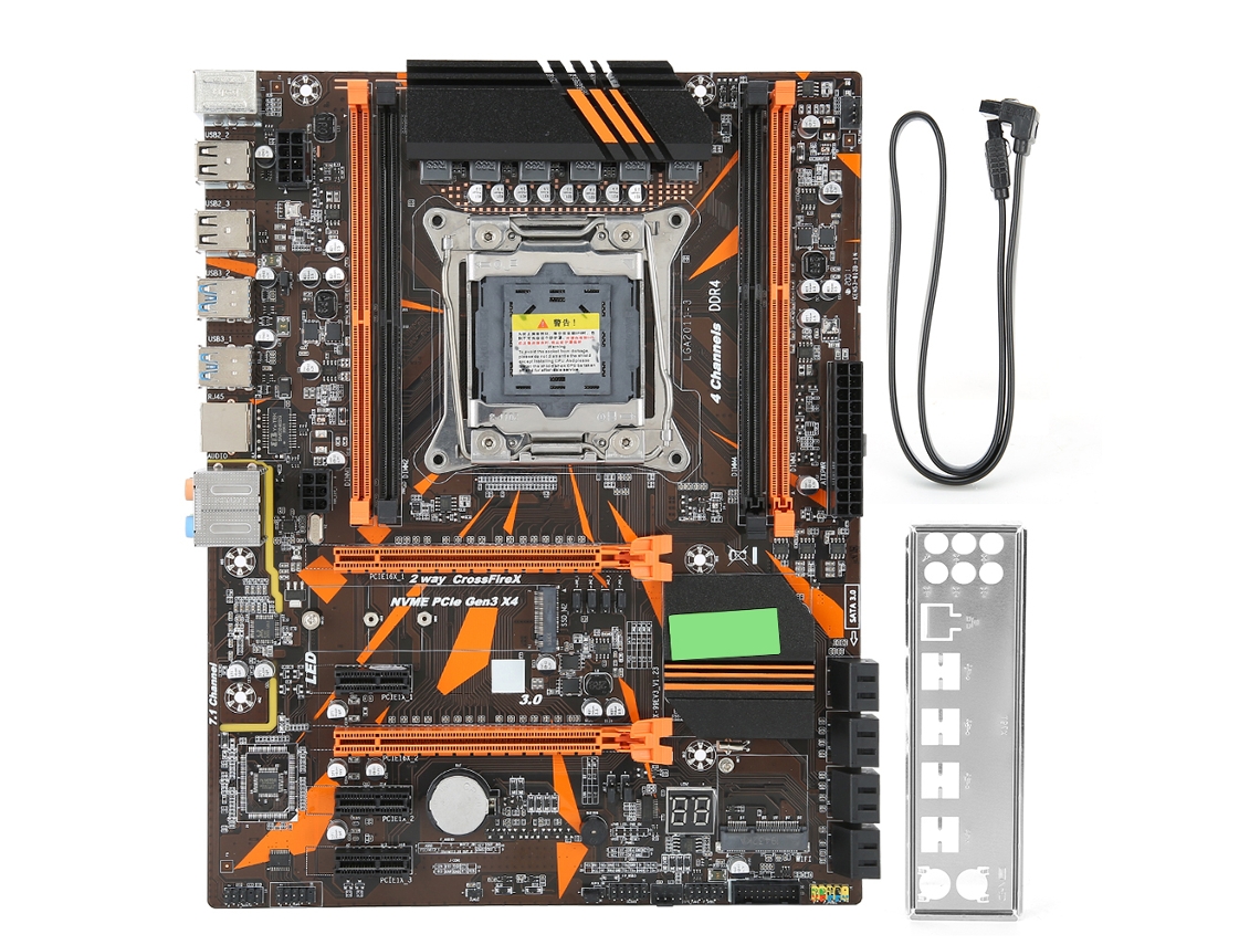 Placa-mãe De Computador X99 4-canais Ddr4 Lga2011-3 Com Cabo Sata
