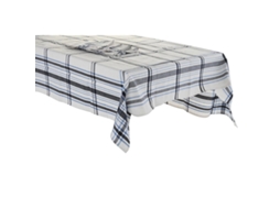 Toalha e guardanapos DKD Home Decor Preto Bege Azul Algodão Branco (150x150x0,5 cm)