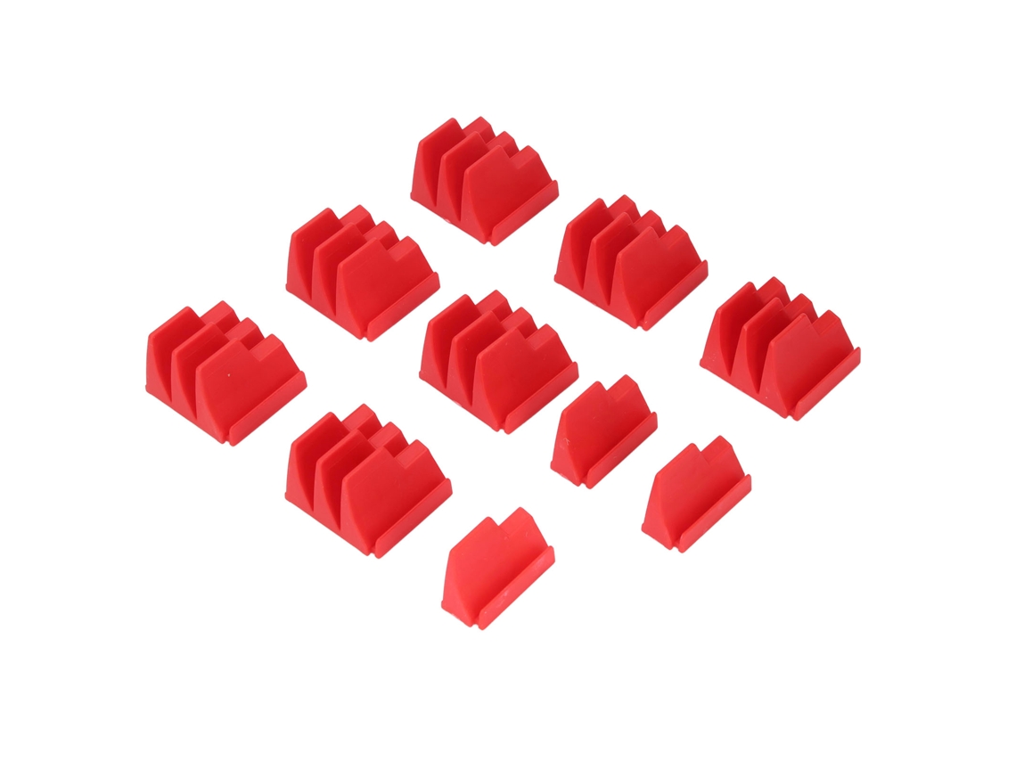 Suporte Magnético para Chaves com 24 Slots Organizador Modular de Ferramentas Vermelho 10pcs