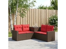 Vidaxl Conjunto De Sofás 5 Unid. Marrom E Vermelho