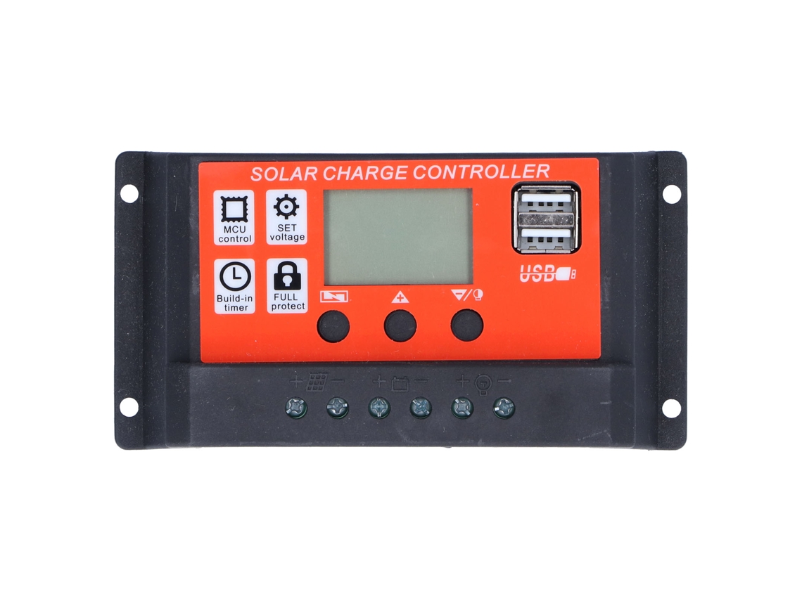 Controlador de Carregamento Solar Pwm 40a 12v/24v com 6 Estágios e Display LCD Primerox