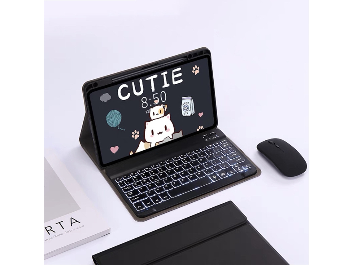 Capa Teclado Para Xiaomi Pad 5/5pro 11 Polegadas, Com Teclado E Mouse Retroiluminado Cuich (preto)