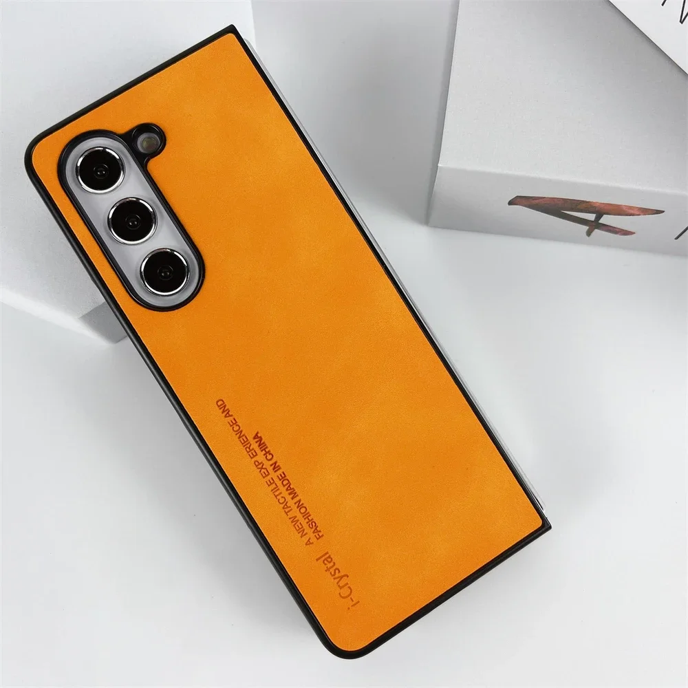 (laranja, Galaxy Z Fold6) Capa Premium Ultrafina Fosca Para Celular, Proteção Para Lente, Resistente A Choques E Arranhões.