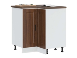 Vidaxl Armário Base Canto Cozinha Porto Madeira Carvalho Castanho