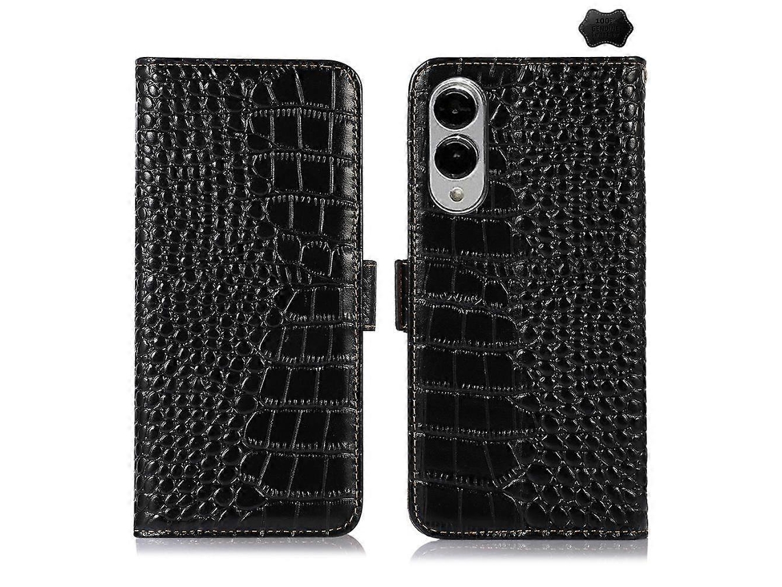 Capa De Celular Em Couro De Crocodilo Com Camada Superior Para Samsung Galaxy S25 Edge 5g Db