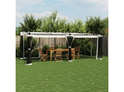 Vidaxl Gazebo Com Paredes De Malha 6x3 M Aço Creme