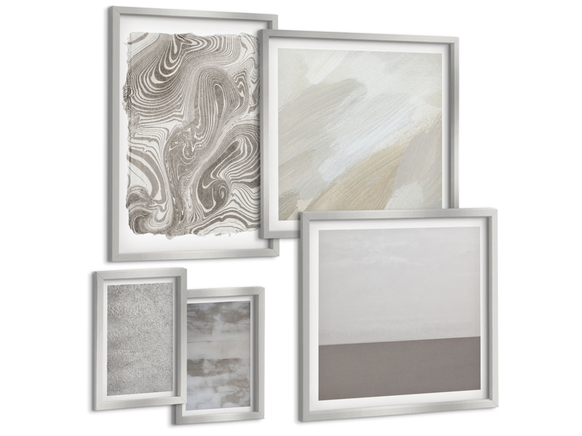 Conjunto De Pinturas Padrões Abstratos Industriais Espelharte (5 Peças)