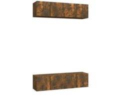 Conjunto de Móveis de Parede 4 Peças 60x30x30 cm Madeira Carvalho Derivados Defumados MAISON EXCLUSIVE
