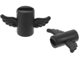 Protetores De Cabo Usb De Silicone Para Smartphones, Design De Asa De Desenho Animado, Pretos, 2 Peças, Anti Quebra, Uso Diário Gokoco