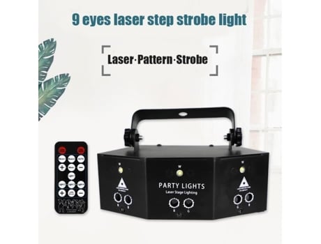 Projetor de luz laser de 9 lentes para palco, show de música, DMX, DJ, combinações de dança, projetor interno, bar, café com TV ROKOO