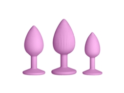 Plug Anal Cor de Rosa 3 Peças (8,5 cm) (6,3 cm) (7,6 cm) Ns Novelties VETONEK