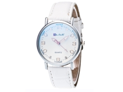 Reloj De Pulsera De Cuero Pu Casual Unisex Hombre Mujer Blanco Zhoulianfa