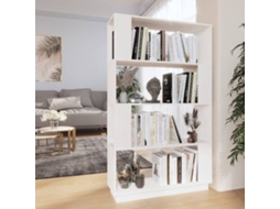 Vidaxl Estante/divisória 80x25x132 Cm Pinho Maciço Branco