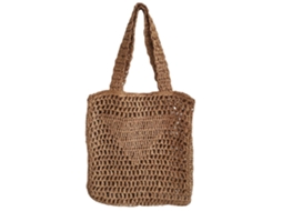 Bolsa artesanal de palha para viagens e praia, rede de pesca, bolsa solta, casual, bolsa de ombro | S/BRAND