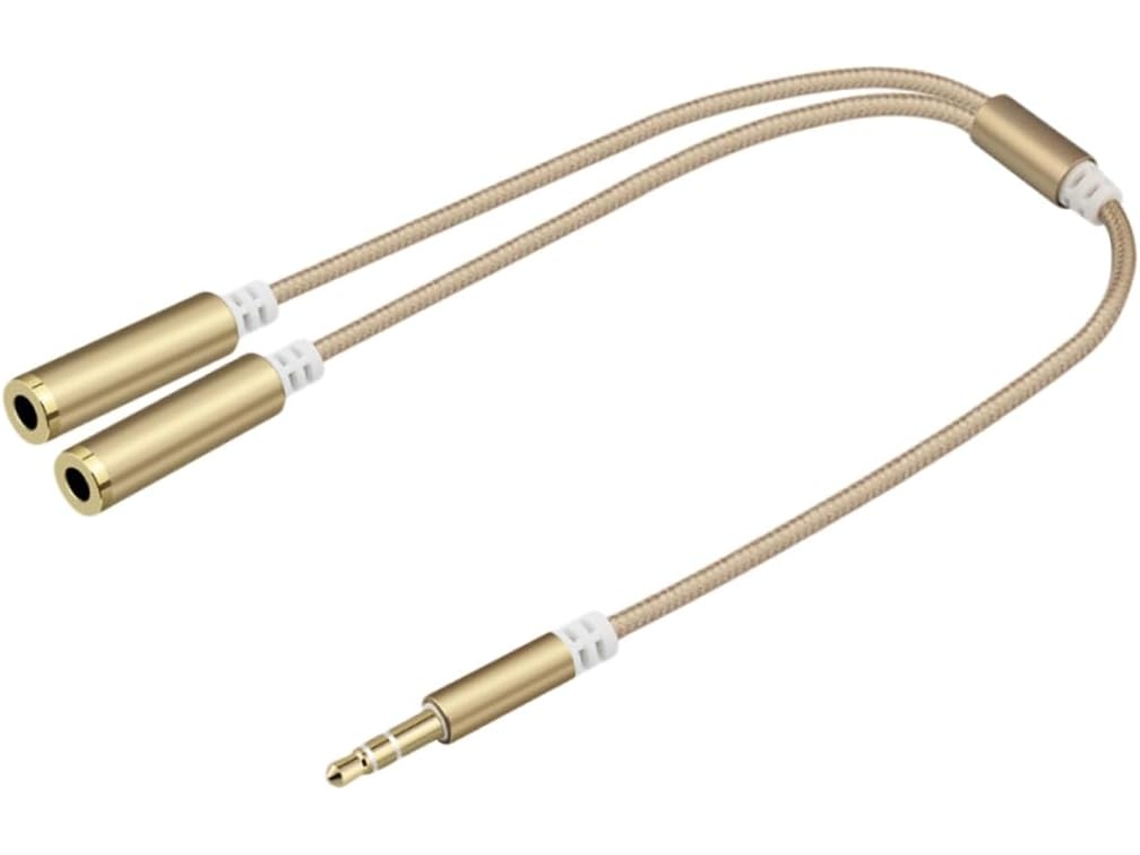 Cabo Extensor Divisor De Fone De Ouvido Com Conectores Macho E Fêmea, Revestimento Em Nylon Trançado Gokoco