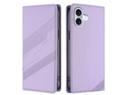 Capa De Couro Com Suporte E Estampa Estilo Punk Para Iphone 16 Plus