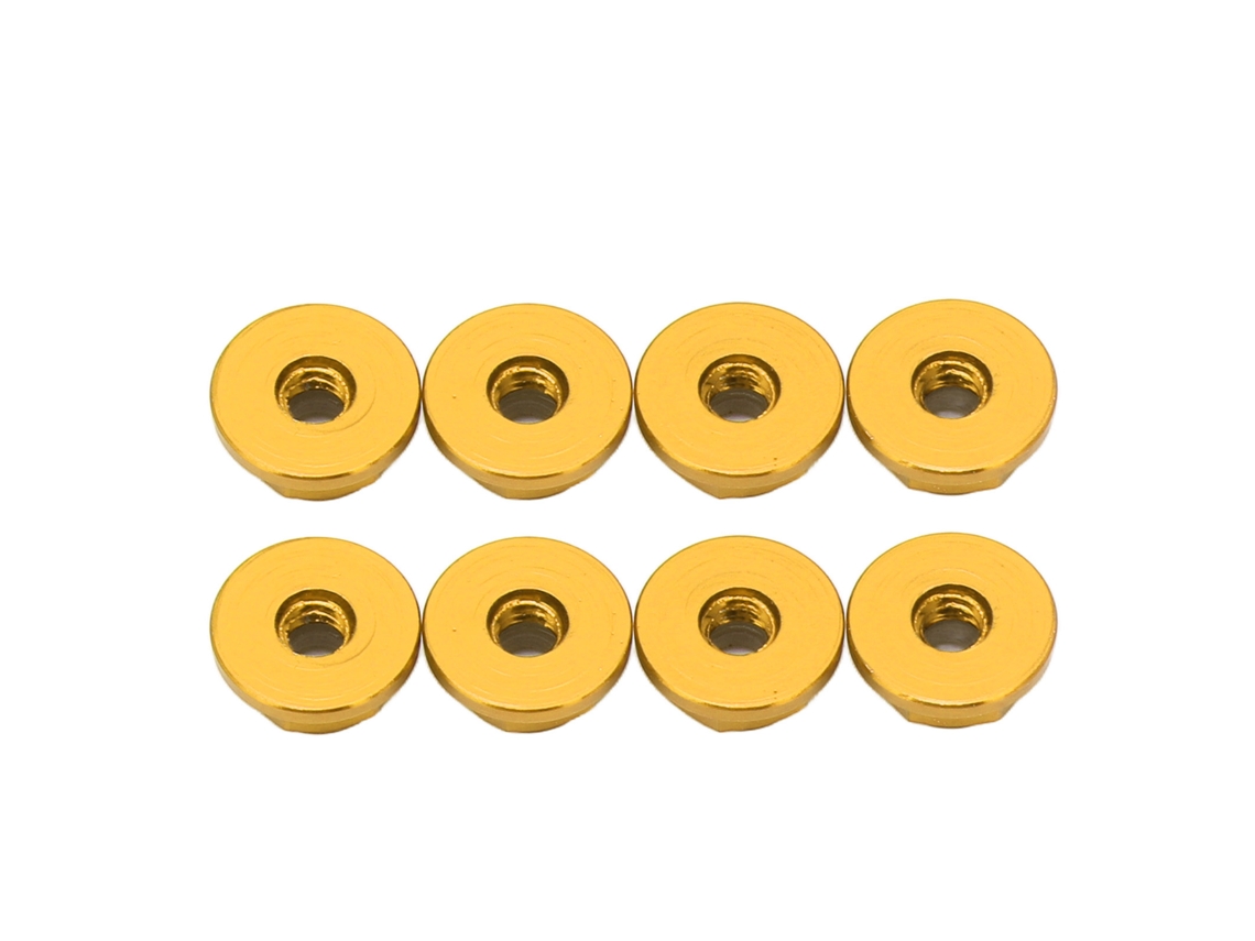 8 Peças Porca Anti-solta M2 De Liga De Alumínio Com Revestimento De Nylon Para Scx24 Carro Rc 1/24 Dourado
