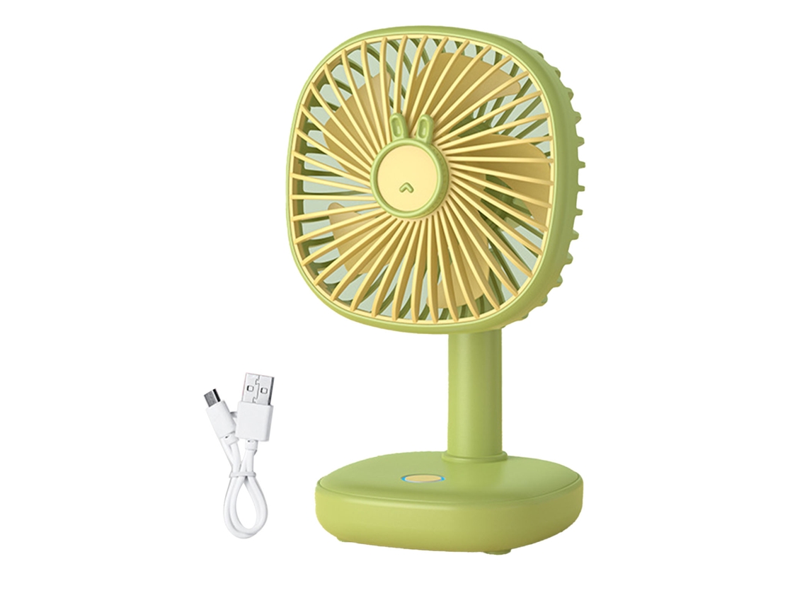 Ventilador Mesa Usb Recarregável Luz Noturna Verde