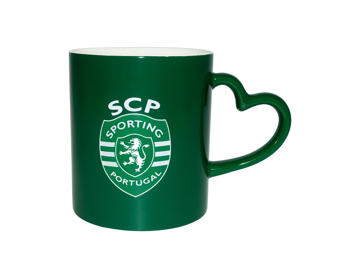 Caneca Coração Sporting Sp1205 Verde Branco