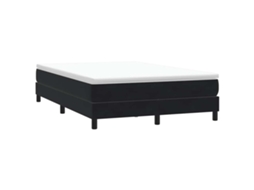Vidaxl Box Cama de Molas Sem Colchão Preto 140x210 Cm Veludo