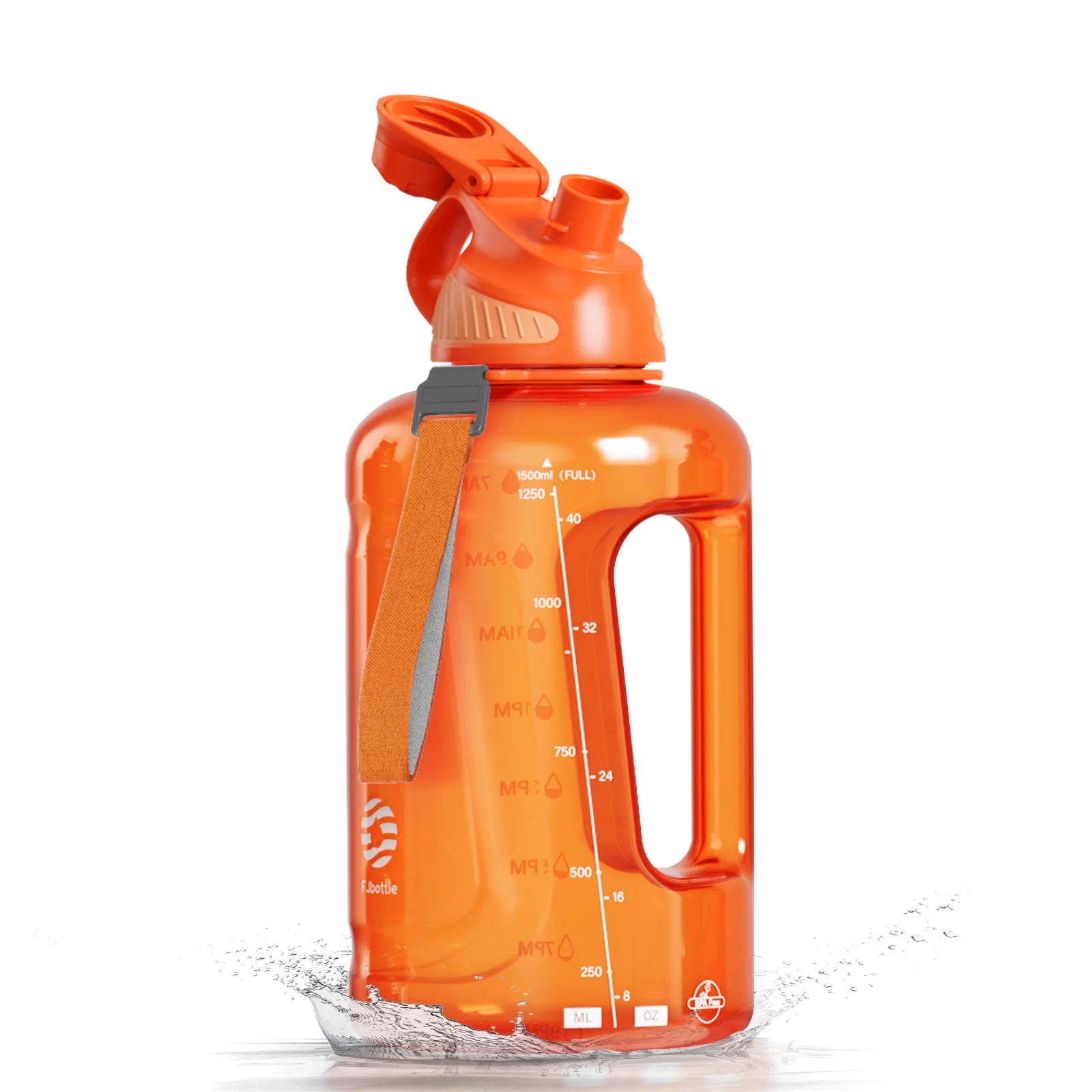 (laranja, 1,6l) Garrafa De Água De Grande Capacidade, Portátil, Adequada Para Esportes, Atividades Físicas E Acampamentos Ao Ar Livre.