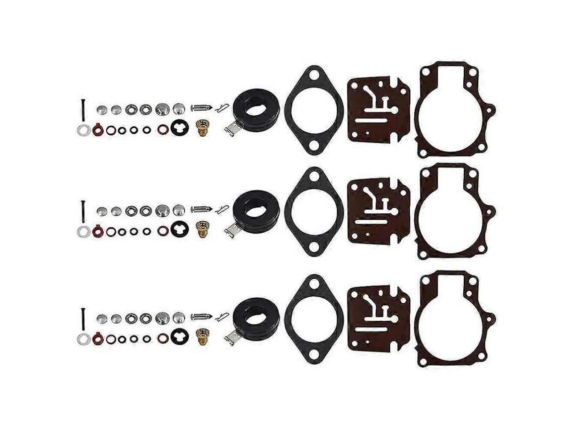 3 X Kit De Rebuild E Reparo De Carburador Com Float Para Johnson Evinrude 396701 65 70 75 S202412301